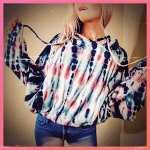 Young Fabulous & Broke -- Vibrant Tie-Dye Boho Sweatshirt Hoodie